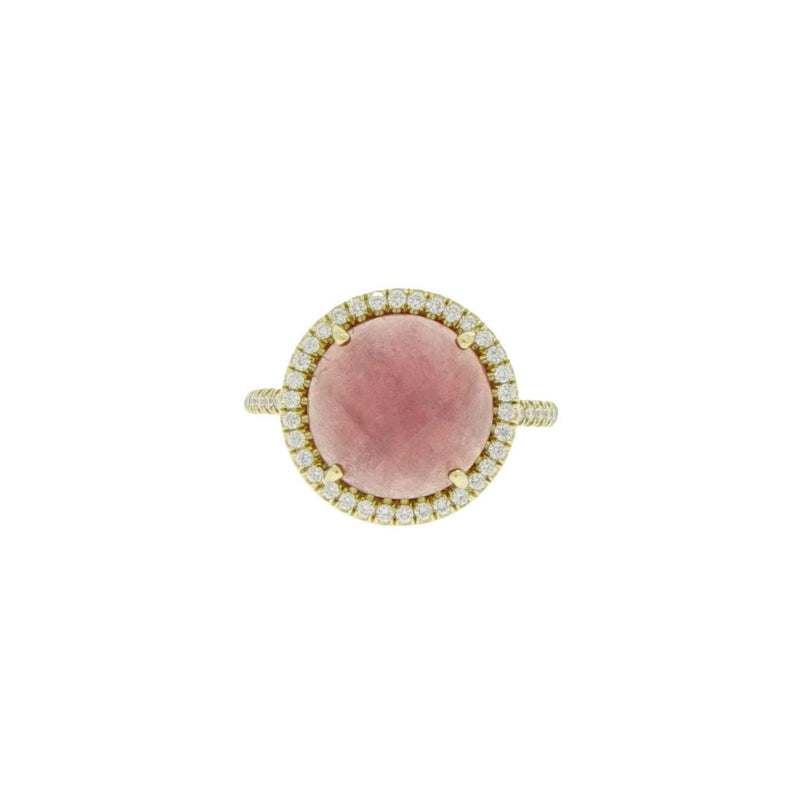 Lauren K Jewelry - Round Pink Sapphire & Diamond Yellow Gold Ring | Manfredi Jewels