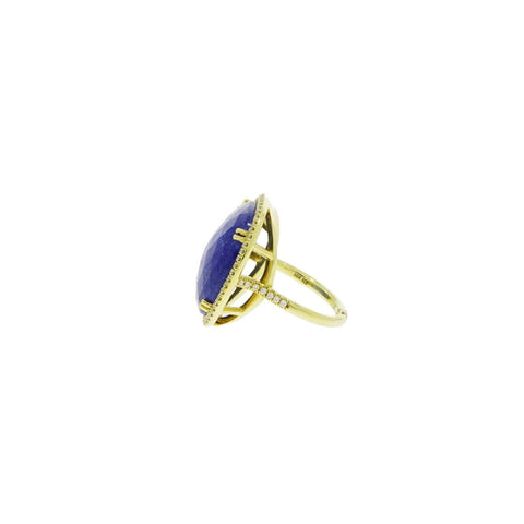 Tanzanite & Diamond Yellow Gold Ring