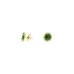 Lauren K Jewelry - Tsavorite & Diamond Yellow Gold Stud Earrings | Manfredi Jewels