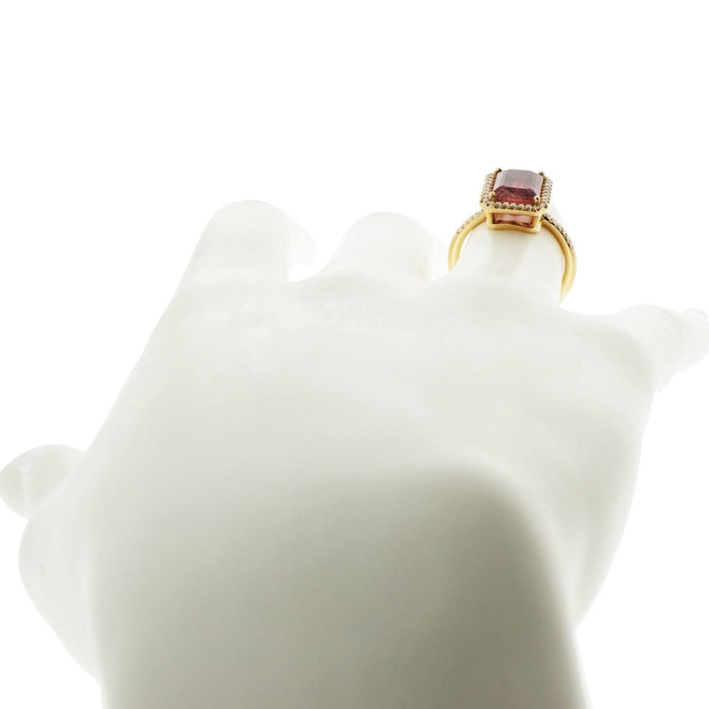 Lauren K Jewelry - Watermelon Tourmaline & Diamond Rose Gold Ring | Manfredi Jewels