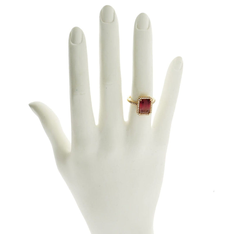 Lauren K Jewelry - Watermelon Tourmaline & Diamond Rose Gold Ring | Manfredi Jewels
