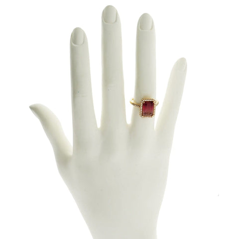 Watermelon Tourmaline & Diamond Rose Gold Ring