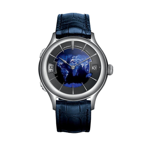 WHITE GOLD CASE – CHAMPLEVÉ BLUE ENAMEL CENTRE