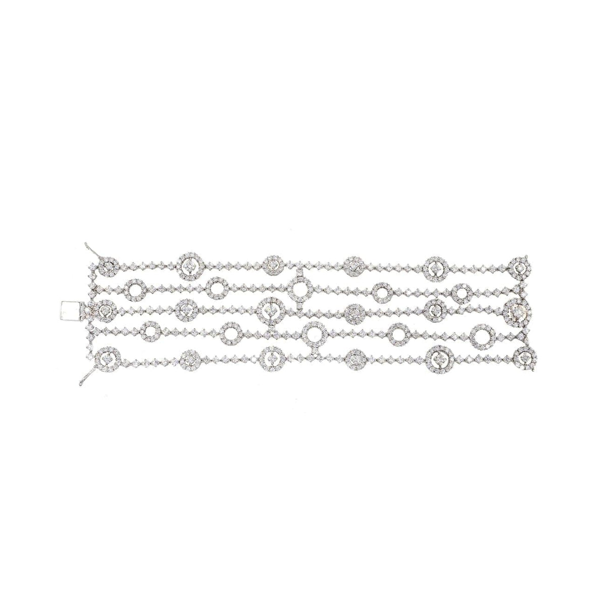 Leo Pizzo Jewelry - Wide Diamond Circles 5 Strands Bracelet | Manfredi Jewels