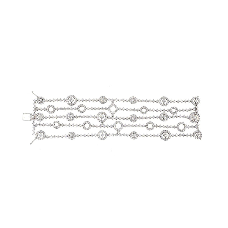 Leo Pizzo Jewelry - Wide Diamond Circles 5 Strands Bracelet | Manfredi Jewels