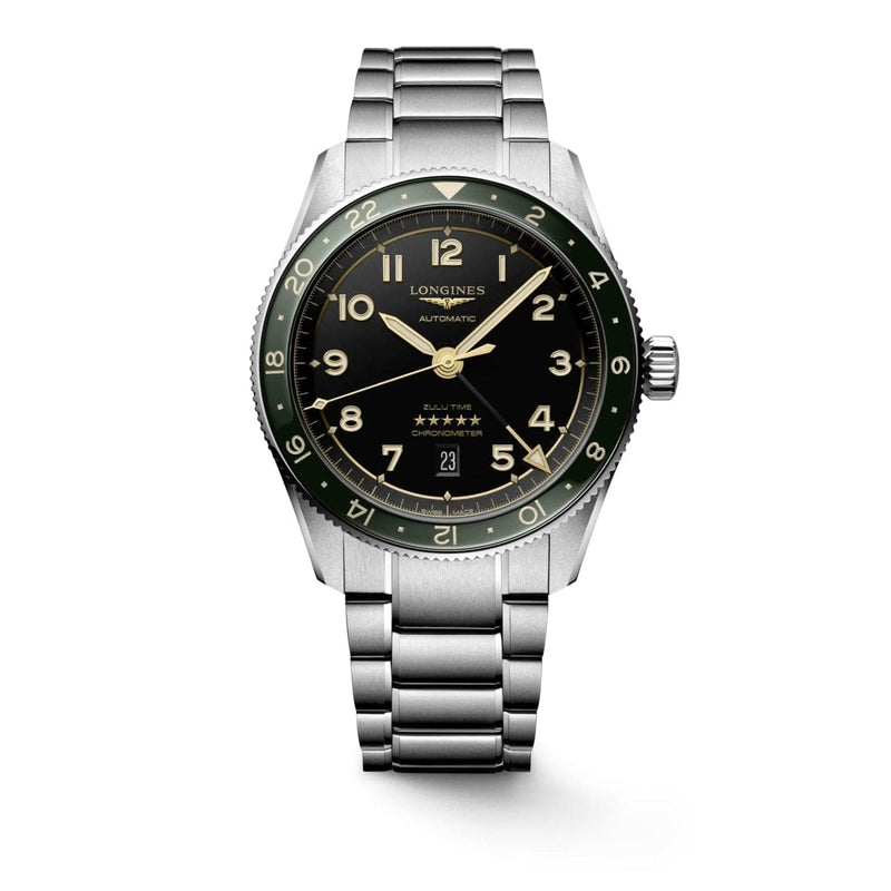 Longines New Watches - Spirit Zulu Time Green Dial | Manfredi Jewels