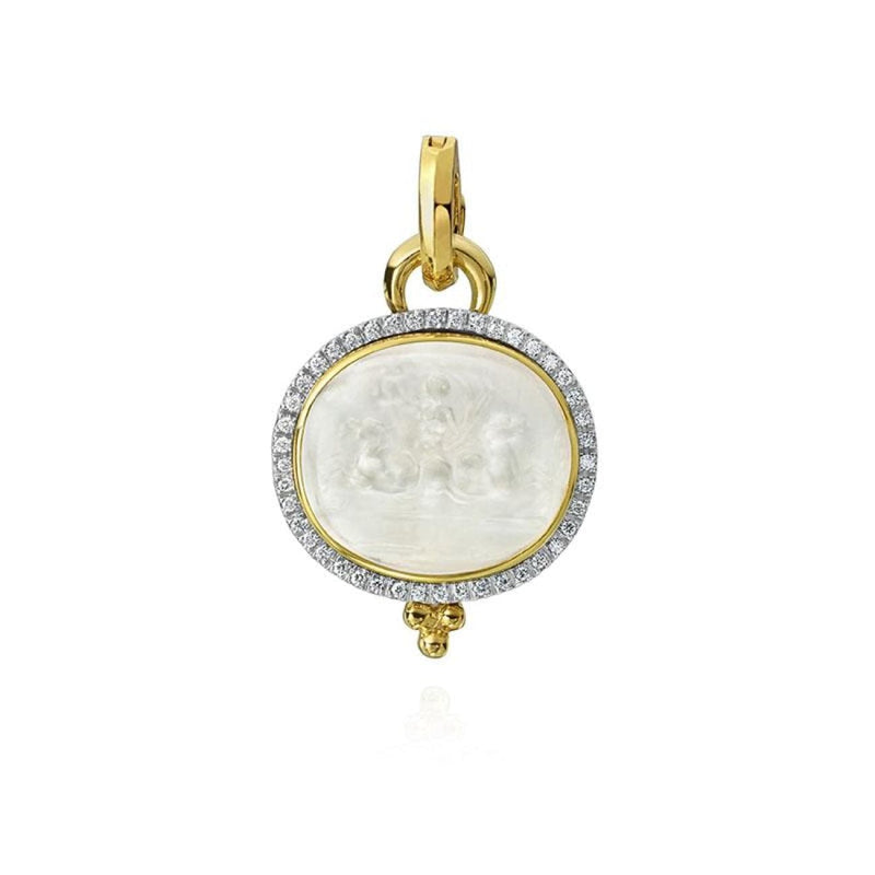 Manfredi Jewels Jewelry - 14KTYG CARVED VENETIAN GLASS& MOTHER OF PEARL PENDANT