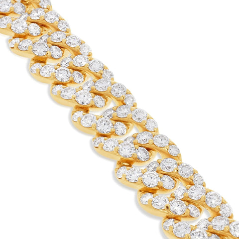 18K Rose Gold Curb Bracelet with Diamonds
