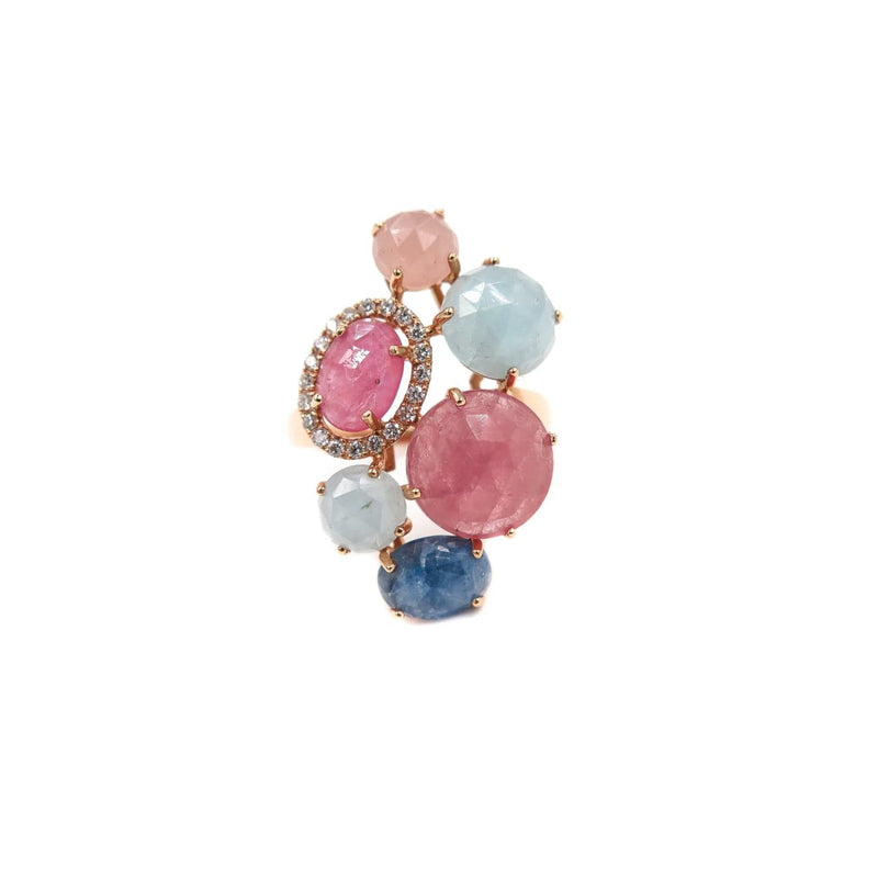 Manfredi Jewels Jewelry - 18k Rose Gold Multi-color Ring | Manfredi Jewels