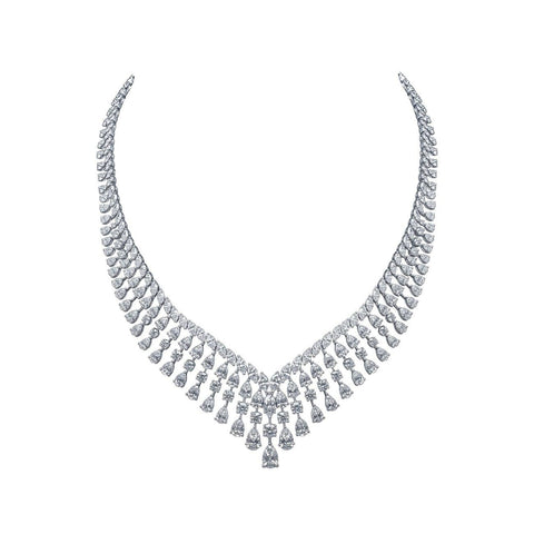 18K WG graduated diamond necklace