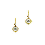 Manfredi Jewels Jewelry - 18K Yellow Gold Dangle Halo Diamond Earrings
