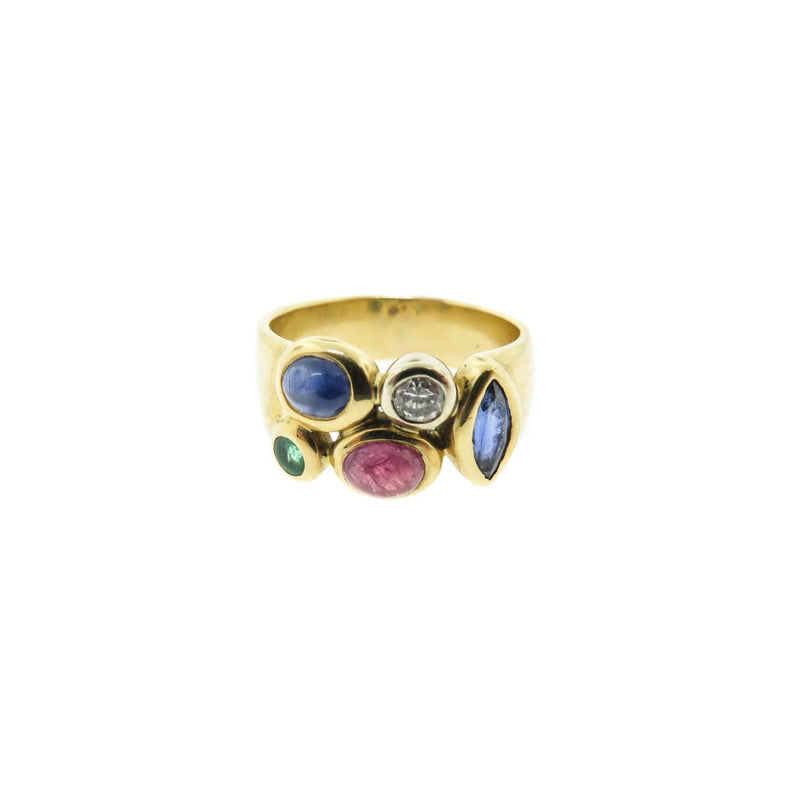 Manfredi Jewels Jewelry - 18k Yellow Gold Multi - color Ring