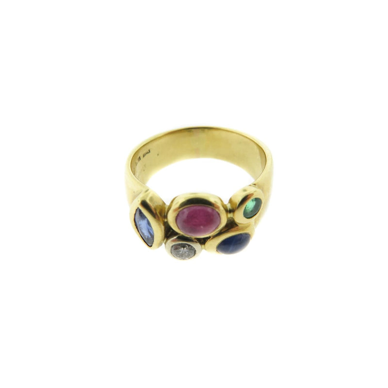 Manfredi Jewels Jewelry - 18k Yellow Gold Multi - color Ring