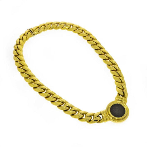 18K Yellow Gold Necklace with Coin