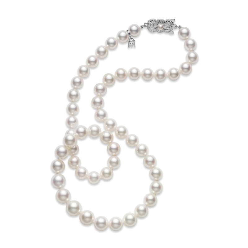 Manfredi Jewels - 7.5 X7 MM - 40’ Long White Cultured Pearl Necklace