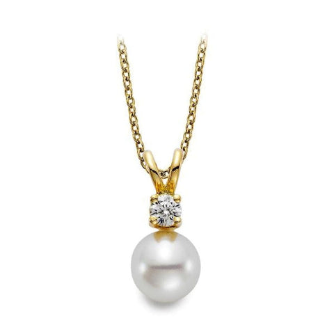 Akoya Cultured Pearl & Diamond Pendant