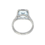 Manfredi Jewels Jewelry - Aquamarine and Diamond Platinum Cocktail Ring | Manfredi Jewels