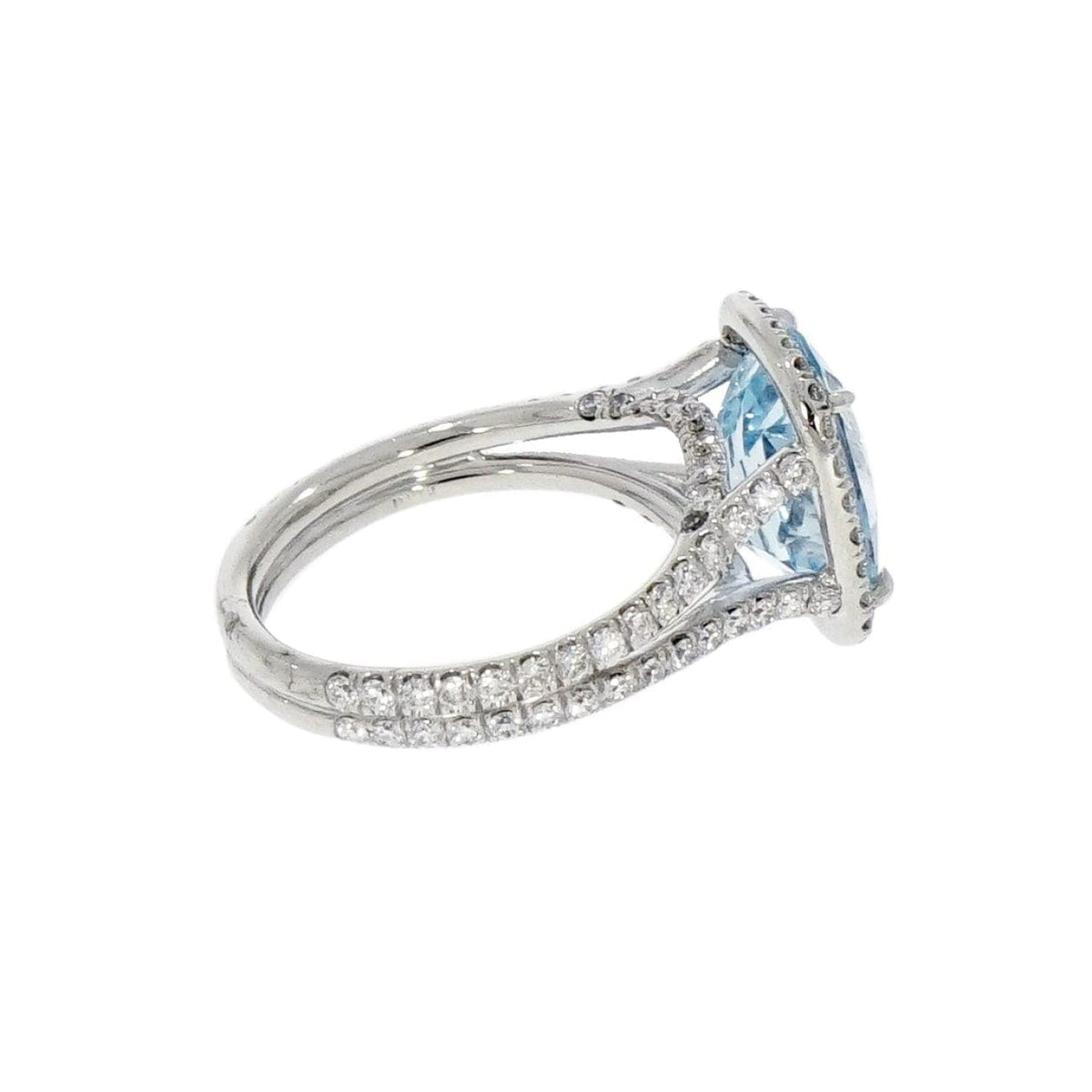 Manfredi Jewels Jewelry - Aquamarine and Diamond Platinum Cocktail Ring | Manfredi Jewels