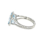 Manfredi Jewels Jewelry - Aquamarine and Diamond Platinum Cocktail Ring
