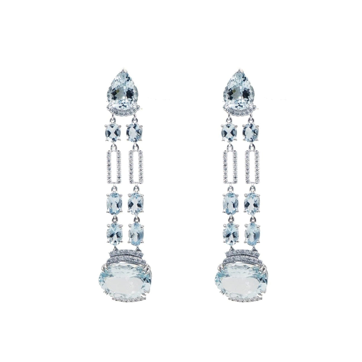 Manfredi Jewels Jewelry - Aquamarine & Diamond Chandelier Earrings | Manfredi Jewels
