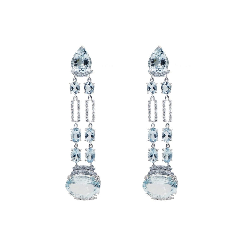 Manfredi Jewels Jewelry - Aquamarine & Diamond Chandelier Earrings | Manfredi Jewels