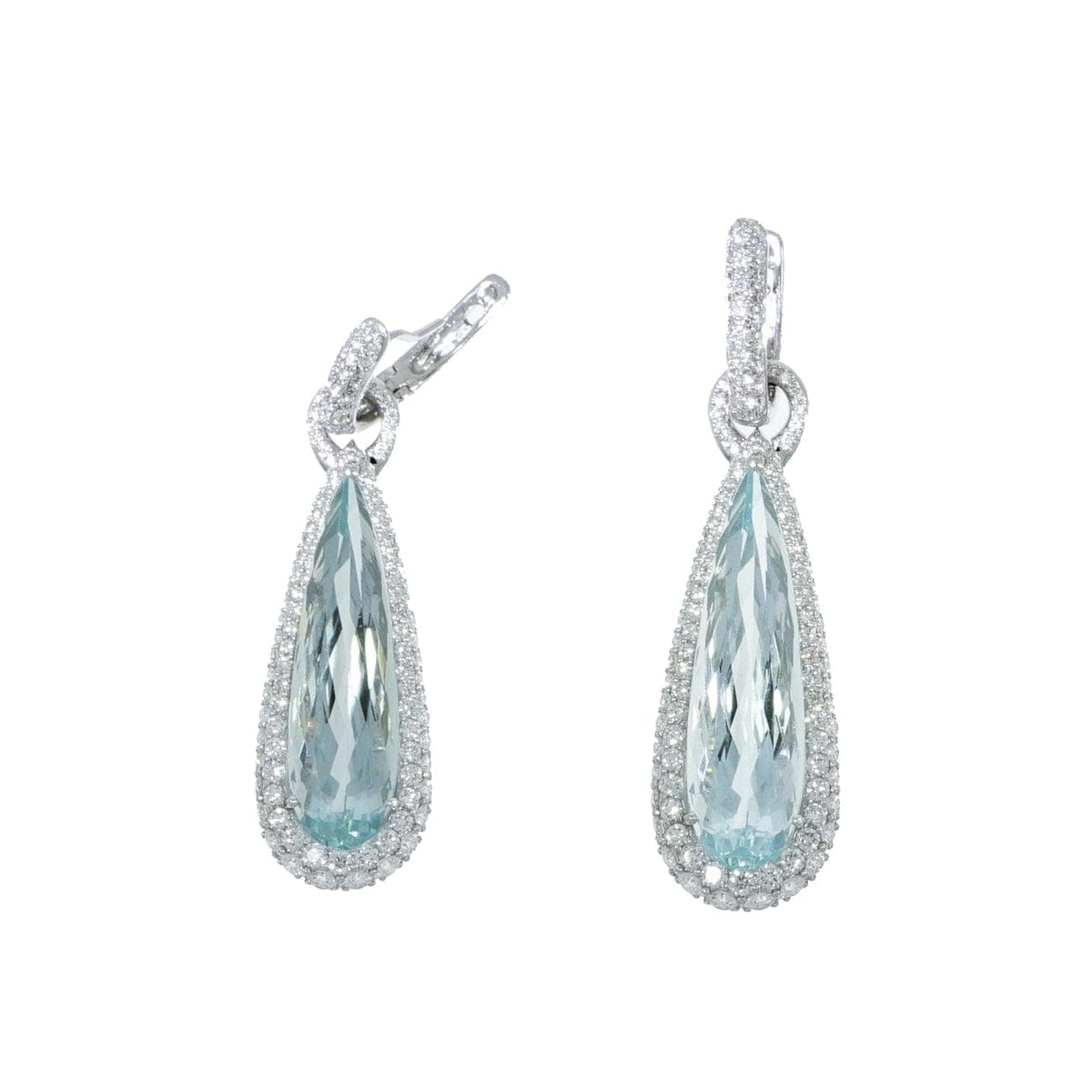 Manfredi Jewels Jewelry - Aquamarine & Diamond Drop Earrings | Manfredi Jewels