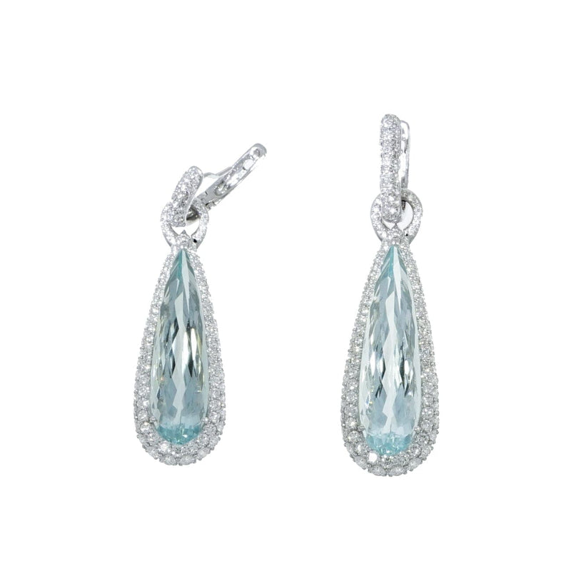 Manfredi Jewels Jewelry - Aquamarine & Diamond Drop Earrings