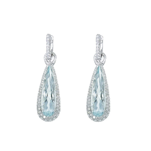 Manfredi Jewels Jewelry - Aquamarine & Diamond Drop Earrings