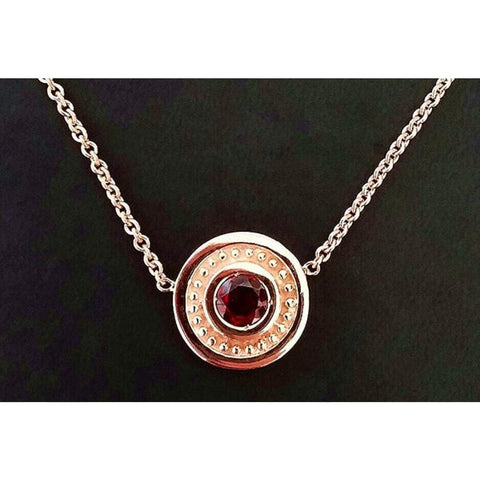 Baz necklace with garnet plated in Rose Gold