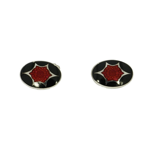 Manfredi Jewels Accessories - Black And Red Enameled Sterling Silver Formal Dress-Set By Brixton & Gill | Manfredi Jewels