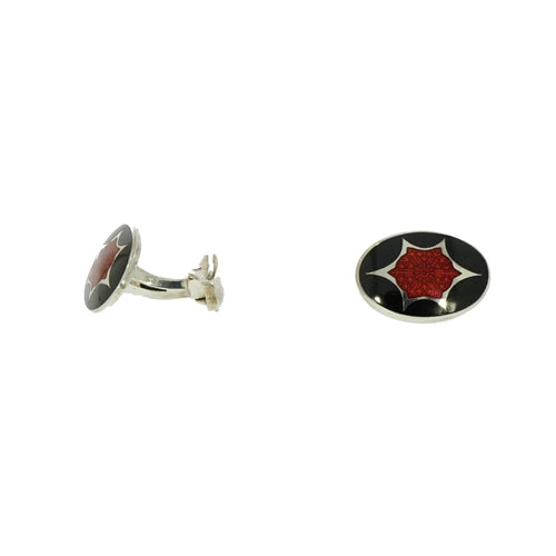 Manfredi Jewels Accessories - Black And Red Enameled Sterling Silver Formal Dress-Set By Brixton & Gill | Manfredi Jewels