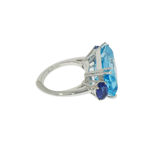 Manfredi Jewels Jewelry - Blue Topaz & Kyanite White Gold Ring
