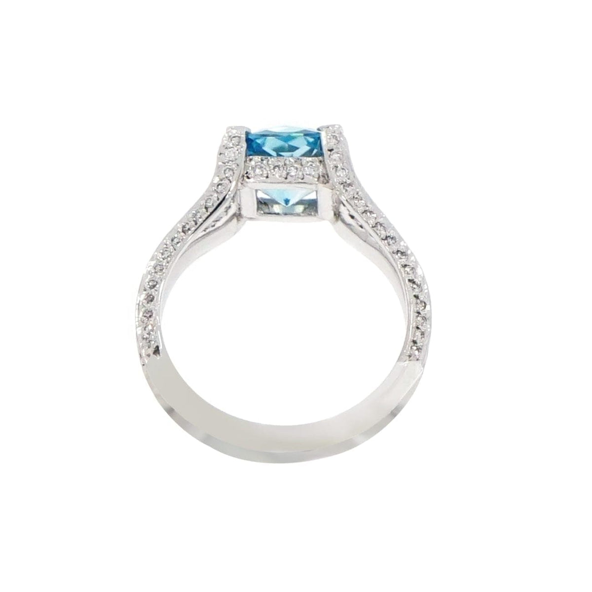 Manfredi Jewels Jewelry - Blue Zircon & Diamond Platinum Ring | Manfredi Jewels