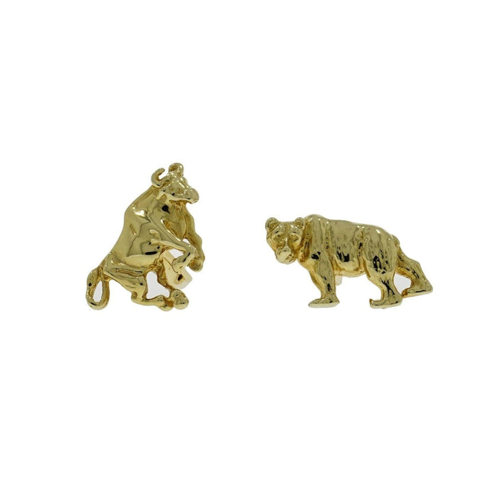 Manfredi Jewels Accessories - Bull and Bear Yellow Gold Cufflinks | Manfredi Jewels