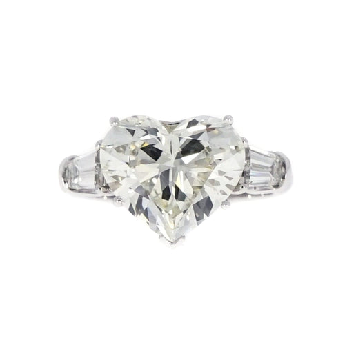 Manfredi Jewels Engagement - Certified 5.02 ct. Heart Shaped Diamond Platinum Ring