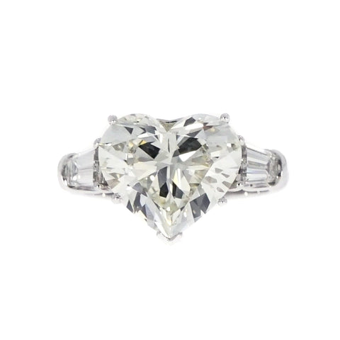 Certified 5.02 ct. Heart Shaped Diamond Platinum Engagement Ring