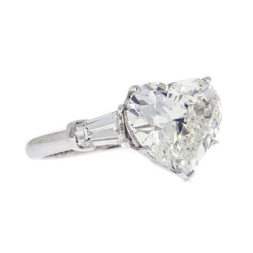 Manfredi Jewels Engagement - Certified 5.02 ct. Heart Shaped Diamond Platinum Ring