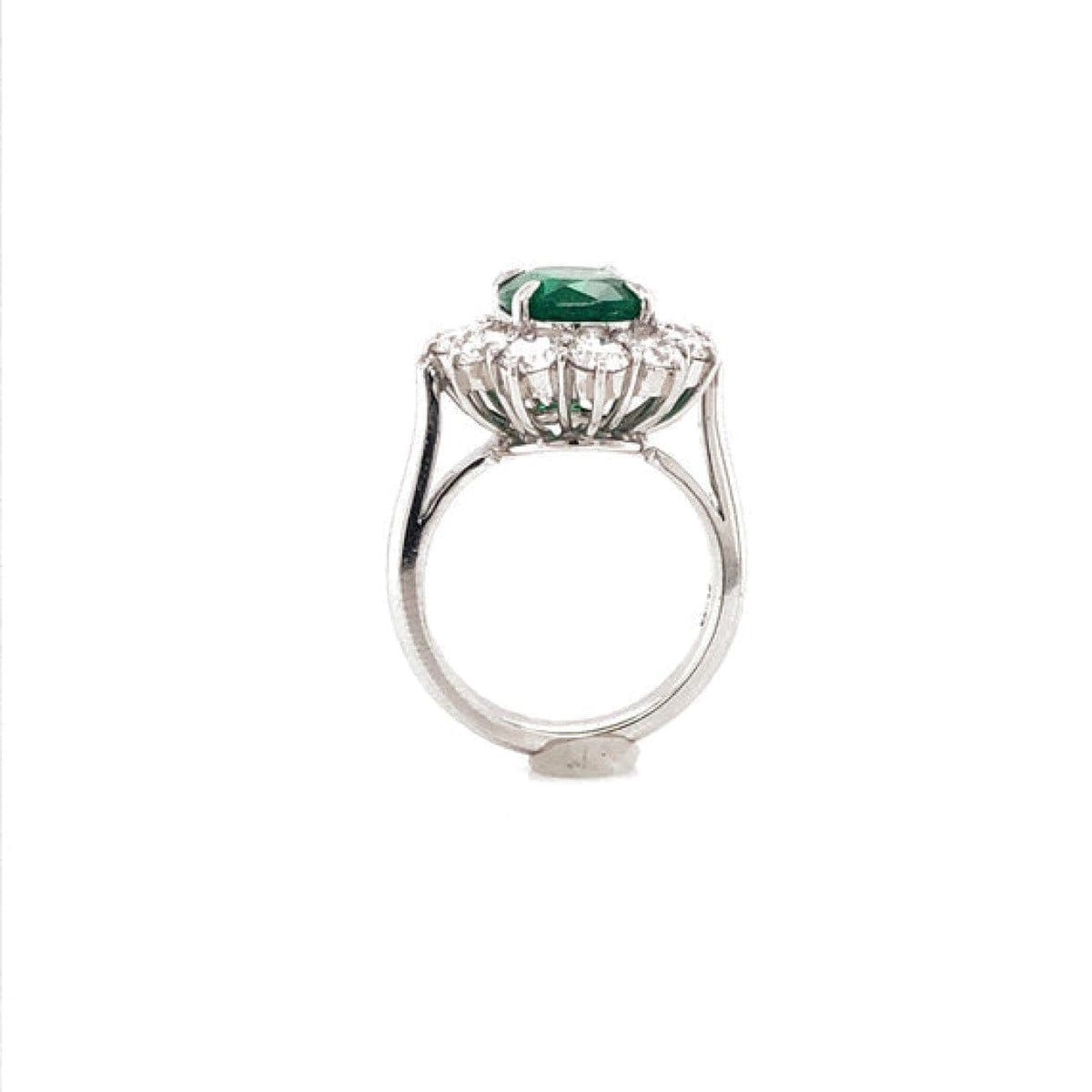 Manfredi Jewels Jewelry - CERTIFIED ZAMBIAN OVAL CUT EMERALD 3.22 CARAT TOTAL DIAMOND PLATINUM RING | Manfredi Jewels