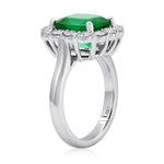 Manfredi Jewels Jewelry - Cushion Cut Emerald & Round Diamonds Ring