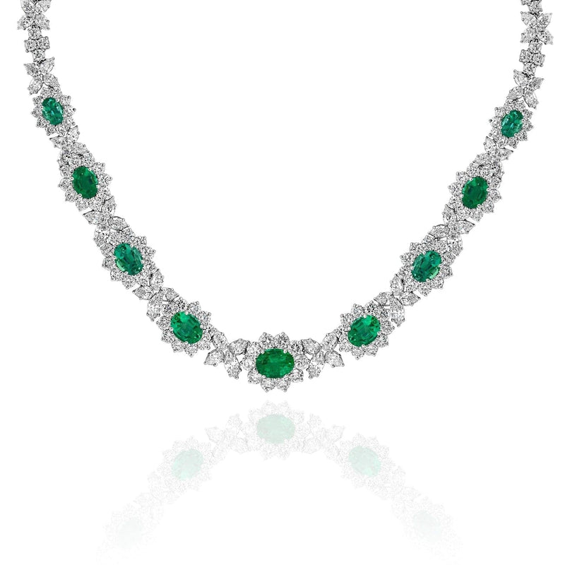 Manfredi Jewels Jewelry - Diamond and Emerald Necklace