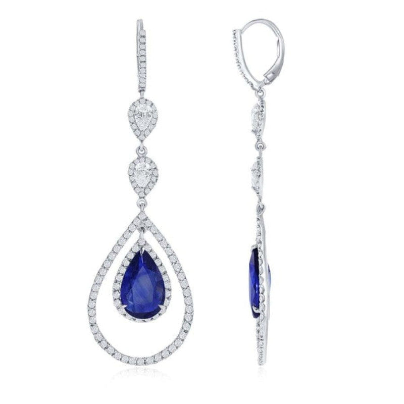 Manfredi Jewels Jewelry - Diamond and Sapphire Earrings