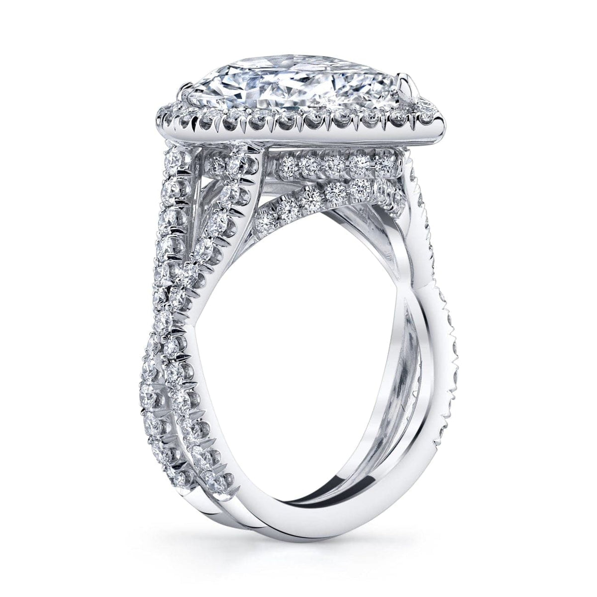 Manfredi Jewels Engagement - GIA 3.21 ct. Pear shaped Diamond Platinum Engagement Ring | Manfredi Jewels