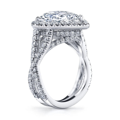 Manfredi Jewels Engagement - GIA 3.21 ct. Pear shaped Diamond Platinum Ring