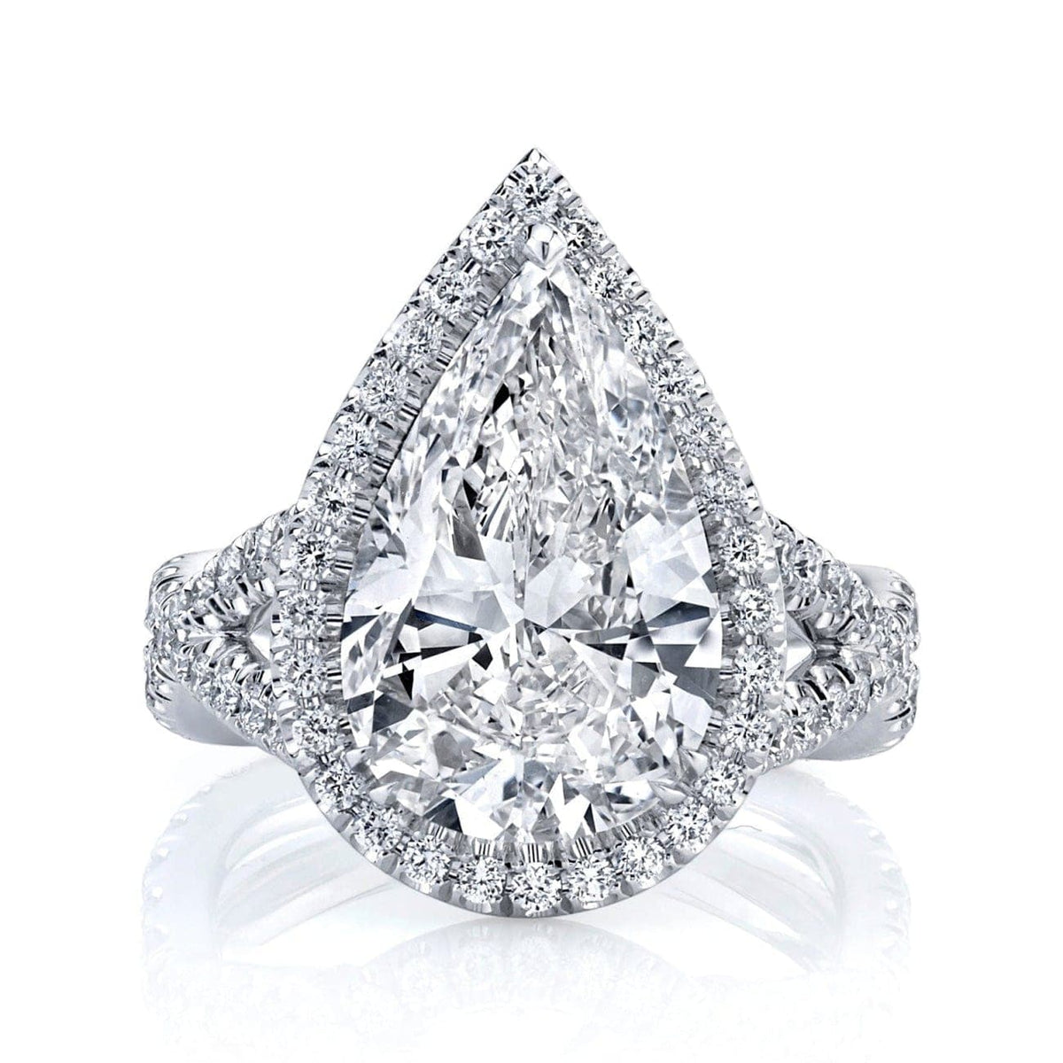 Manfredi Jewels Engagement - GIA 3.21 ct. Pear shaped Diamond Platinum Engagement Ring | Manfredi Jewels