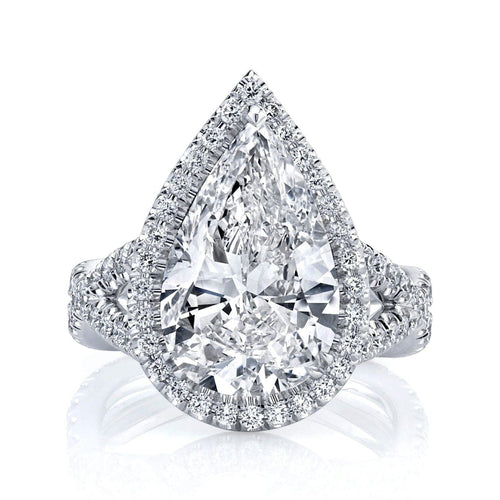 Manfredi Jewels Engagement - GIA 3.21 ct. Pear shaped Diamond Platinum Ring