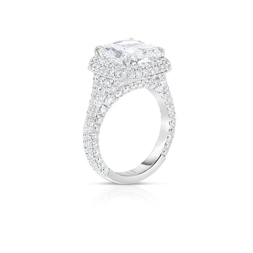 Manfredi Jewels Engagement - GIA 4.64 carat Cushion shaped Diamond Platinum Ring