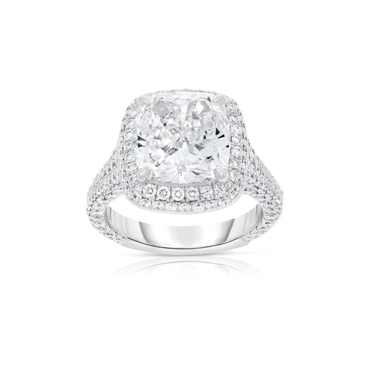 Manfredi Jewels Engagement - GIA 4.64 carat Cushion shaped Diamond Platinum Engagement Ring | Manfredi Jewels