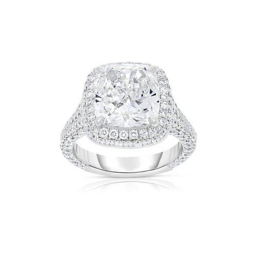 Manfredi Jewels Engagement - GIA 4.64 carat Cushion shaped Diamond Platinum Ring