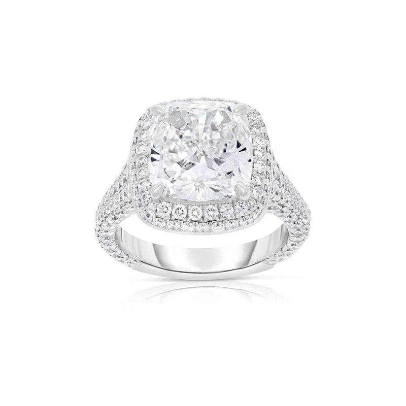 Manfredi Jewels Engagement - GIA 4.64 carat Cushion shaped Diamond Platinum Ring