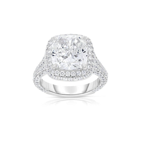 GIA 4.64 carat Cushion shaped Diamond Platinum Engagement Ring
